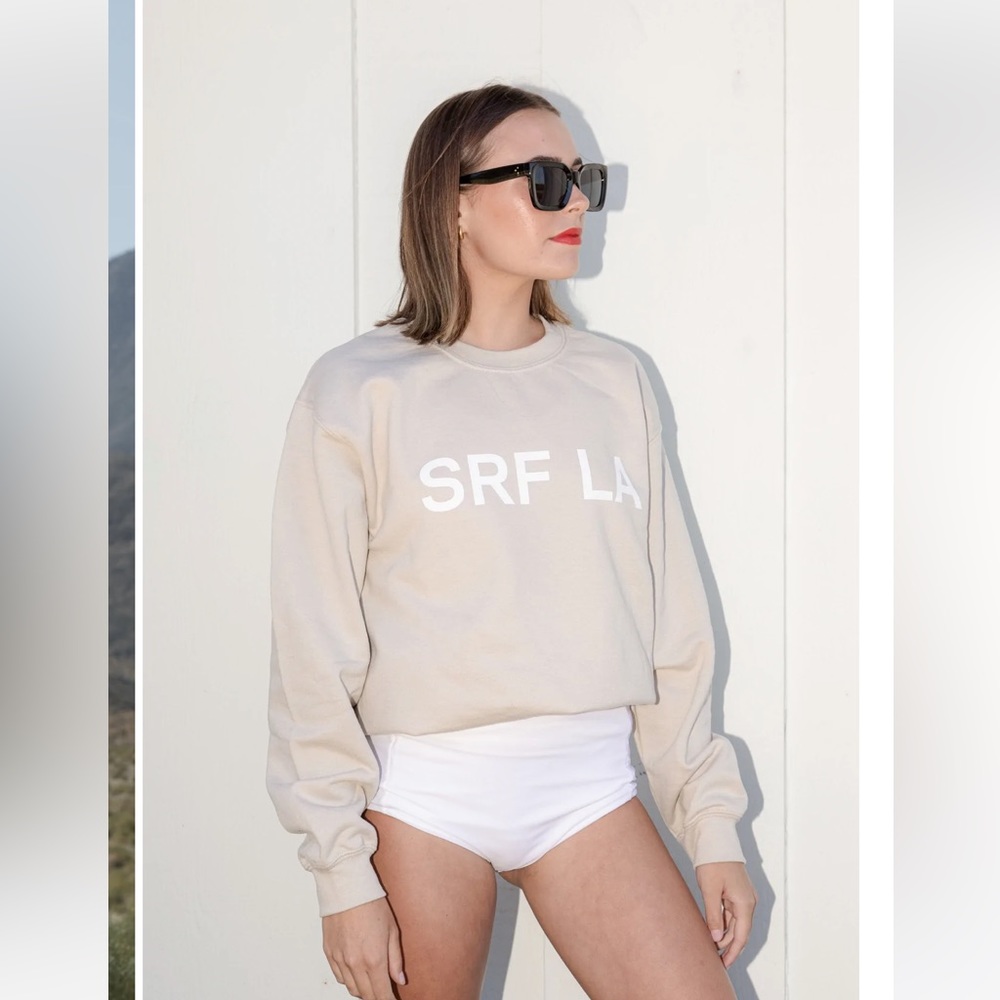 Heidi Merrick SRF LA CREWNECK - XS - SAND